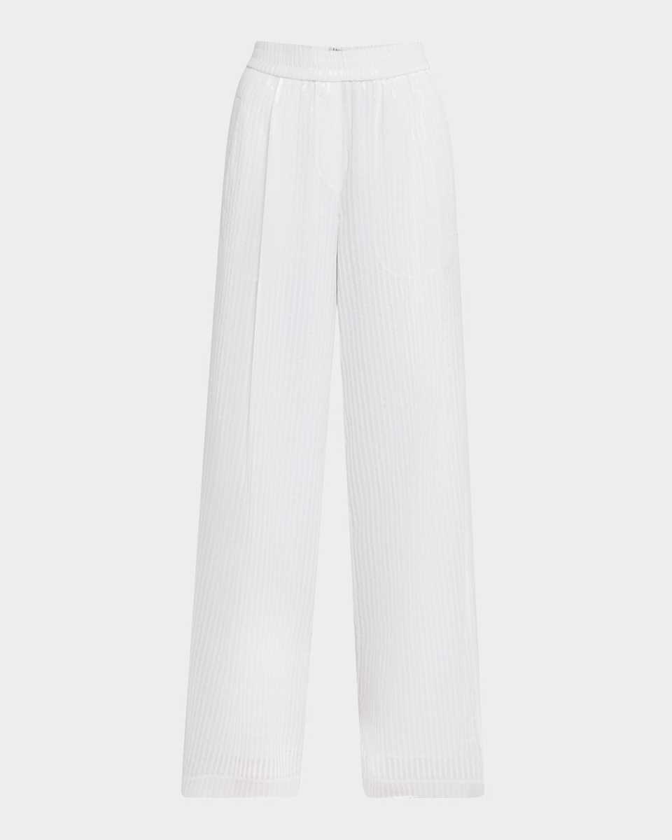 Stripe Sequined Wide Leg Organza Pants